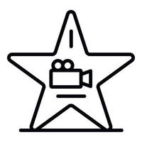 Star cinema icon, outline style vector