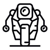 icono de robot futuro, estilo de esquema vector