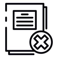 Bankrupt papers icon, outline style vector