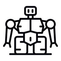 Super robot icon, outline style vector