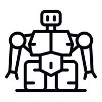 Super robot icon, outline style vector