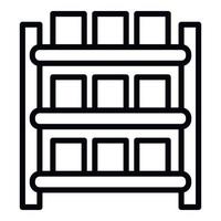 Warehouse parcel rack icon, outline style vector