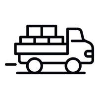 Full truck of parcel icon, outline style vector