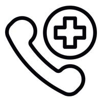 Call medical help icon, outline style vector