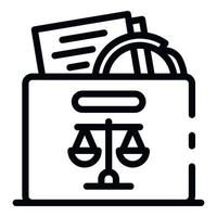 Judicial evidence icon, outline style vector