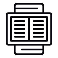 Smartphone and open book icon, outline style vector