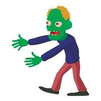 Walking zombie icon, cartoon style vector