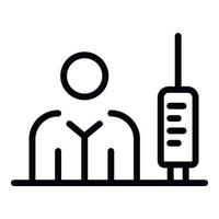 Immunization syringe icon, outline style vector