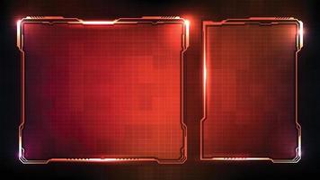 abstract futuristic background of red glowing technology sci fi frame hud ui vector