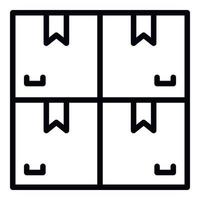 Carton boxes stack icon, outline style vector