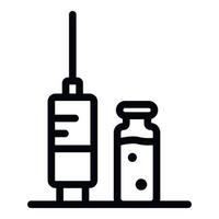 Injection syringe icon, outline style vector