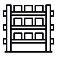 Boxes rack icon, outline style vector