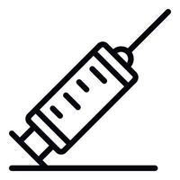 Insulin syringe icon, outline style vector