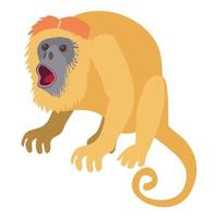 Surprised monkey icon, cartoon style vector