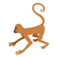 Playful monkey icon, cartoon style vector