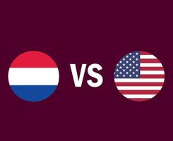 Netherlands And United States Flag Symbol Design Europe And North America football Final Vector European And North American Countries Football Teams Illustration