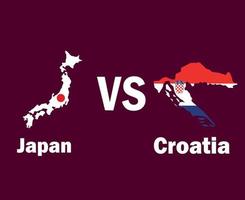 Japan And Croatia Map Flag With Names Symbol Design Asia And Europe football Final Vector Asian And European Countries Football Teams Illustration