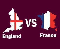 England And France Map With Names Symbol Design Europe football Final Vector Europen Countries Football Teams Illustration