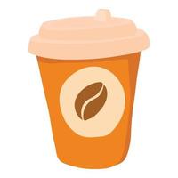 Coffe icon, cartoon style vector