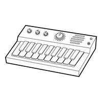 Synthesizer icon, outline style vector