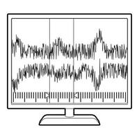 Equalizer monitor icon, outline style vector