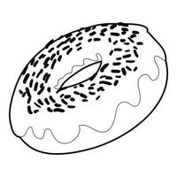 Fresh donut icon, outline style vector