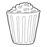 Popcorn icon, outline style vector