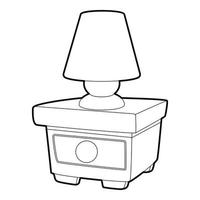 Night lamp on the nightstand icon, outline style vector