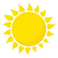 Hot sun icon, cartoon style vector