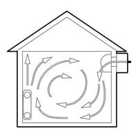Ventilated home icon, outline style vector