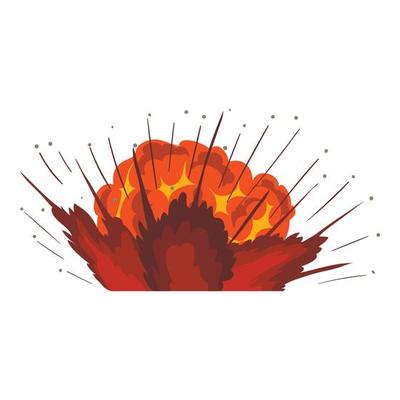Power explosion icon, cartoon style
