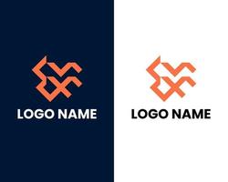 letter e and x and v modern business logo design template vector