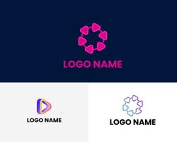 player modern business logo design template vector