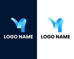 plantilla de diseño de logotipo de empresa moderna letra v y p vector