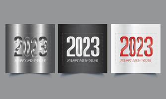 feliz año nuevo 2023 con pancarta vector