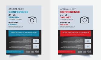 annual meet conference flyer template vector