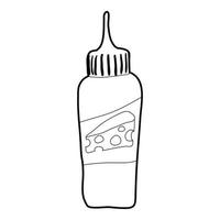 Bottle of cheese sauce icon, outline style vector