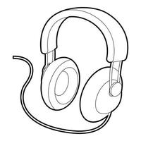 Headset icon, outline style vector