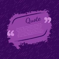 Purple modern communication quote frame with abstract brush stroke vector