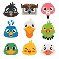 Set Of Cartoon Animal Heads vector