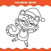 Coloring Page With Cartoon Cat vector