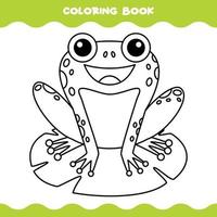 Coloring Page With Cartoon Frog vector