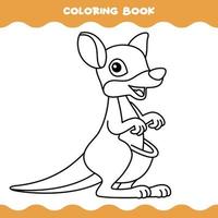 Coloring Page With Cartoon Kangaroo vector
