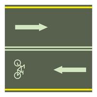 icono de carril bici, estilo de dibujos animados vector