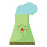 Nuclear power plant icon, cartoon style vector