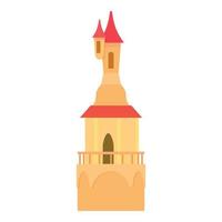 Castle tower with a pointed domes icon vector