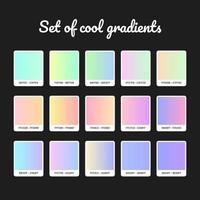 Cool gradient set. Colorful gradient background. Cool abstract background. vector