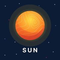 Sun astronomy vector. Solar system vector illustration.