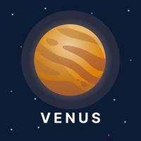 ilustración del planeta venus. vector de planeta de astronomía. planeta del sistema solar.