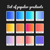 Popular gradient set. Colorful gradient background. Popular abstract background. vector